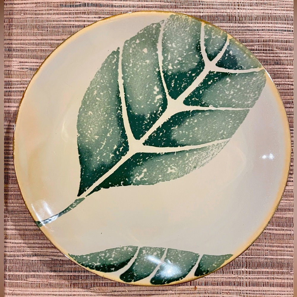 Charter Club Natura Leaf Design Ceramic Plate